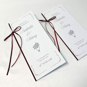 Elegant Timeless 4x9 Bifold Wedding Program Template | Digital Download