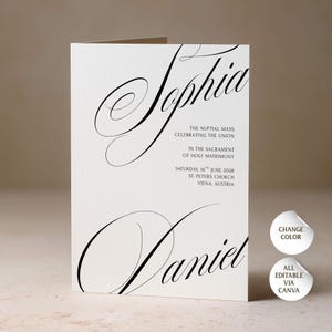 Bifold Catholic Wedding Program Template, Catholic Wedding Mass Program Booklet, Wedding Mass Program, Catholic Liturgy, Editable Canva
