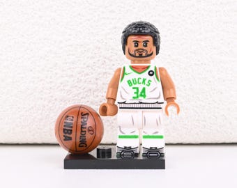 Giannis Antetokounmpo Minifigure, 2021 Finals MVP and Champion Collectible, Modern NBA Icon Display, Father's Day Gift for Dad