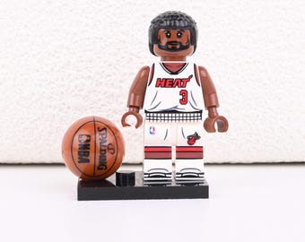 Dwyane Wade Minifigure, Miami Heat 3, The Flash Basketball Collectible, NBA Desk Display, Gift for Sports Fans, Son Graduation