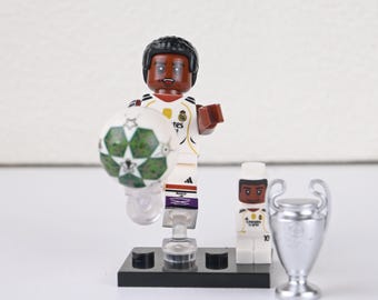 Kylian Mbappe Real Madrid Minifigure, 10 Home Jersey, Galactico Heir and Future Legend with UCL Trophy, Father's Day Gift