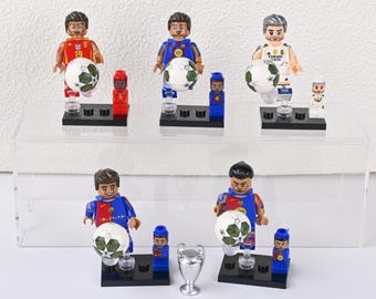 La Masia and New Generation Minifigure Set, Lamine Yamal, Raphinha, Valverde with UCL Trophy, Gift for Soccer Son, Graduation Gift
