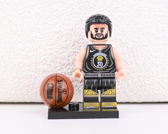 Stephen Curry Black Jersey Minifigure Collectible, Statement Edition Desk Display for NBA Fans, Basketball Gift for Son Birthday