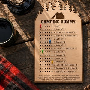 Camping Rummy Board Game | Travel Game for RV Camping | Family Game Night | Cabin Game | Gift for Campers | Made in Canada