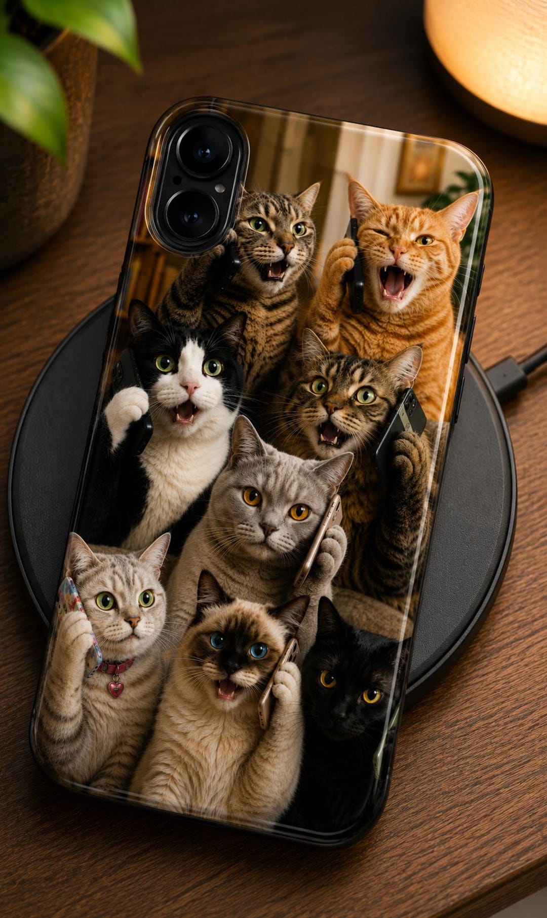 Funny Cats on Phones iPhone Case | Collage Feline Drama Phone Cover - Etsy