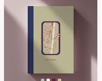 Personalized Daily Planner, 2026-2027, Bamboo + Dragonfly design, Custom Monthly Agenda, Goal tracker