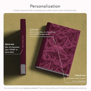 Personalized Daily Planner 2026-2027, Butterflies, Custom Weekly Monthly Agenda, Goal tracker image 3