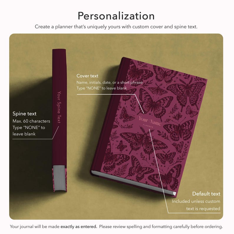 Personalized Daily Planner 2026-2027, Butterflies, Custom Weekly Monthly Agenda, Goal tracker image 3
