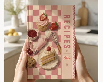 Personalized Recipe Book, Custom Baking Cookbook, Dessert Journal, Housewarming Gift