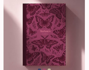 Personalized Daily Planner 2026-2027, Butterflies, Custom Weekly Monthly Agenda, Goal tracker