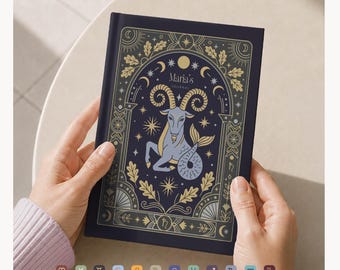 Capricorn Zodiac Journal, Personalized Astrology Notebook, Zodiac Sign, Ruled/Dotted/Blank Pages, Softcover/Hardcover