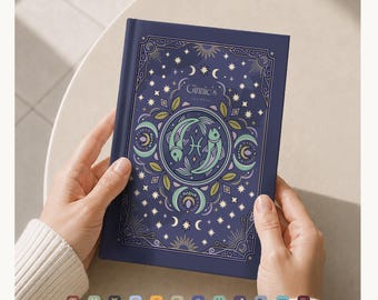 Personalized Astrology Notebook, Custom Zodiac Sign Journal, Pisces, Ruled Pages, Softcover/Hardcover