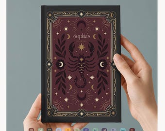 Scorpio Notebook, Astrology Theme Personalized Journal, Zodiac Sign, Ruled/Dotted/Blank Pages, Softcover/Hardcover