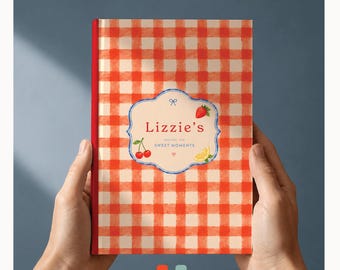 Custom Recipe Book, Gingham Print, Personalized Cookbook, Recipe Organizer