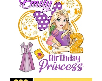 Personalized Rapunzel Princess Birthday PNG, Disneyland Princess, Rapunzel Princess, Disneyland Birthday, Girls Trip Png, Digital Download
