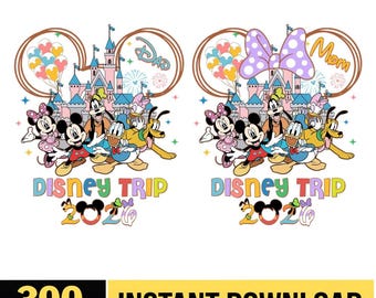 Gepersonaliseerde vader en moeder reis 2026 png, Disneyland Mickey en vrienden png, Disneyland familie bijpassende png, gezinsvakantie 2026 digitale download