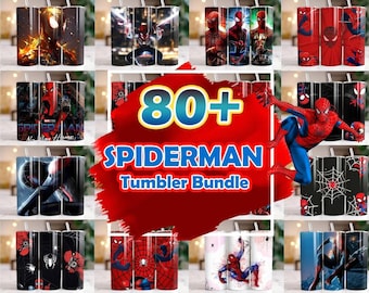 80 Spider-Man superheld Tumbler Wrap Png, Spider Man Tumbler Wrap bundel, Superheld Tumbler Design Instant Download