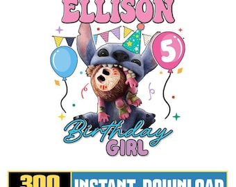 Gepersonaliseerde steek verjaardag meisje familie png, Disneyland verjaardag meisje png, verjaardag familie bijpassende png, verjaardagsfeestje, digitale download