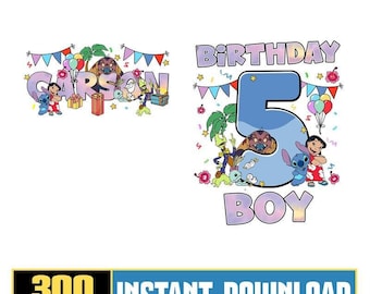 Disneyland Lilo and Stitch verjaardag png, Stitch feestvarken png, Disneyland verjaardag png, aangepaste Disneyland Stitch png digitale download