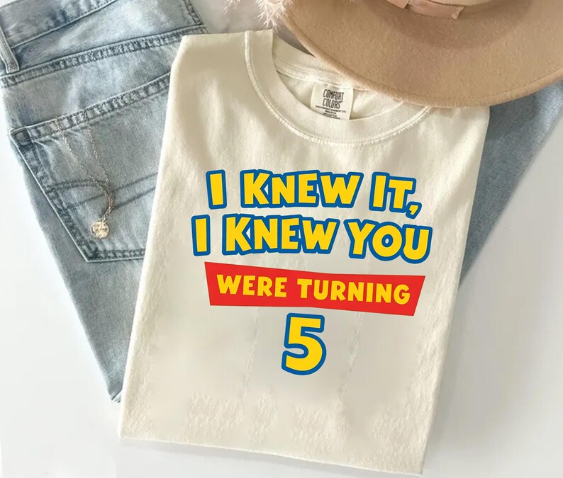 Disneyland Pixar Toy Story 5 I Knew It I Knew You Swift Shirt,TSwift Toy Story 5 Birthday Shirt, Toy Story Were Turning 5 image 2