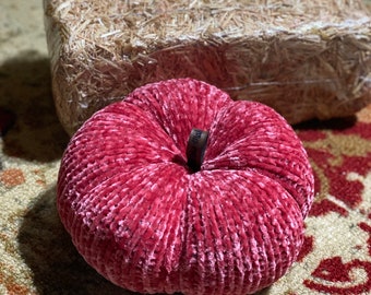 Frosted Cranberry Velvet knit Pumpkin