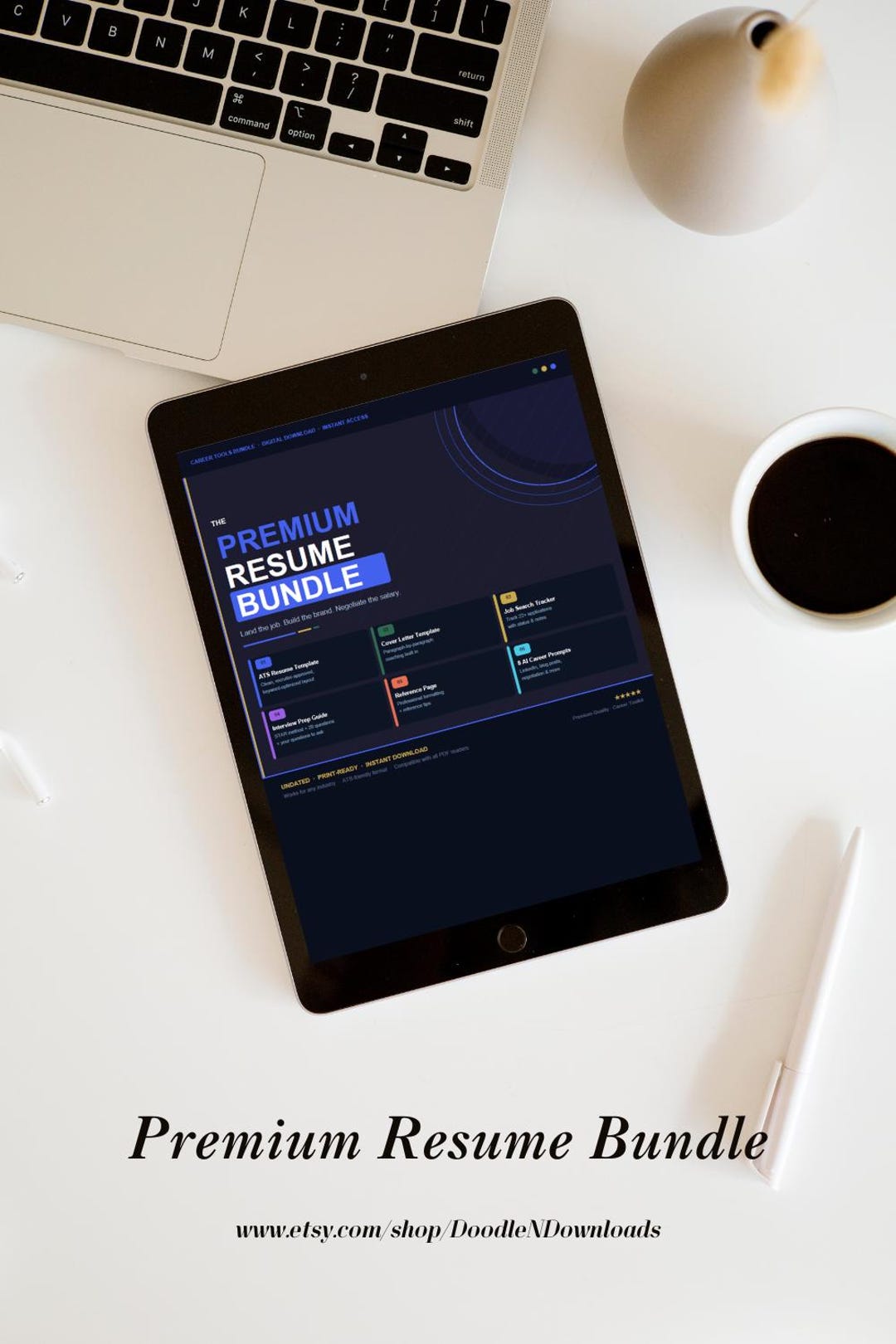 ATS Resume Template Bundle | Chatgpt Prompts, Cover Letter, Job Tracker ...