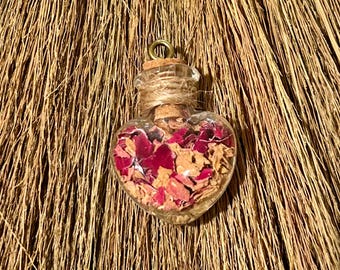 Rose Petal Heart Charm