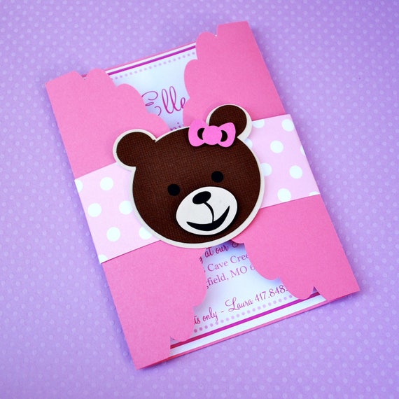Cute Custom Gate Fold Teddy Bear Invitations and Thank You Cards Il_570xn