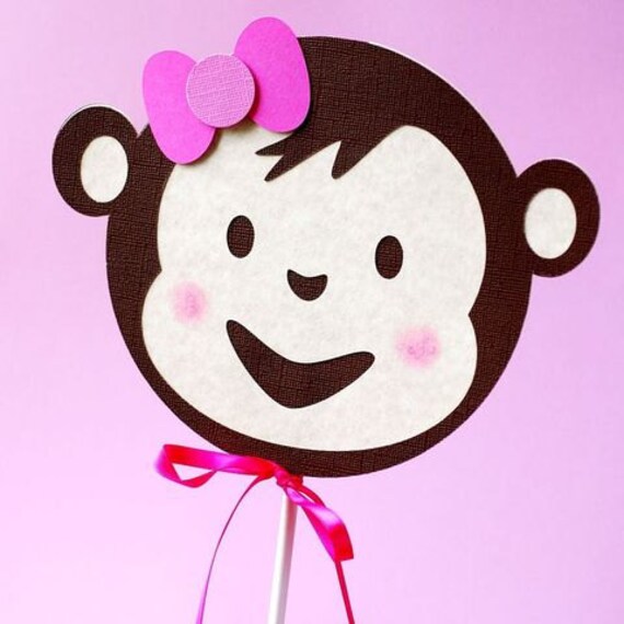 Girly Mod Monkey Inspired Table Decorations Set Of 2 Etsy