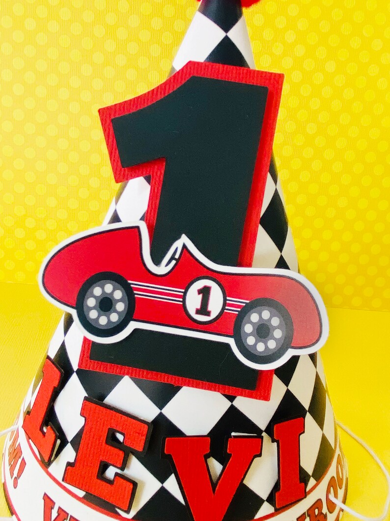 Race Car Party Hat Personalized for Birthday Child Etsy