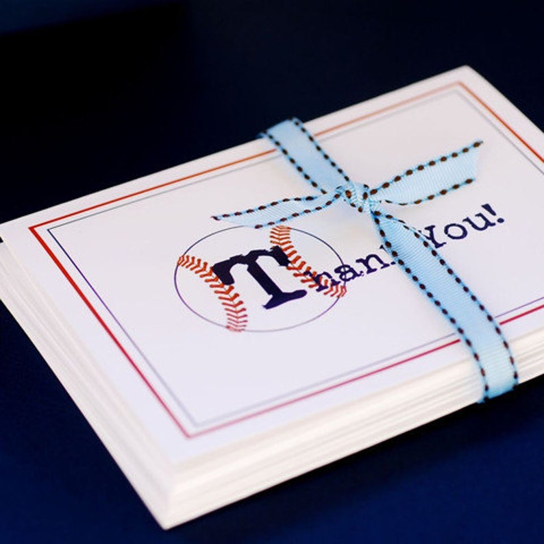 Baseball Themed Thank You Cards Etsy