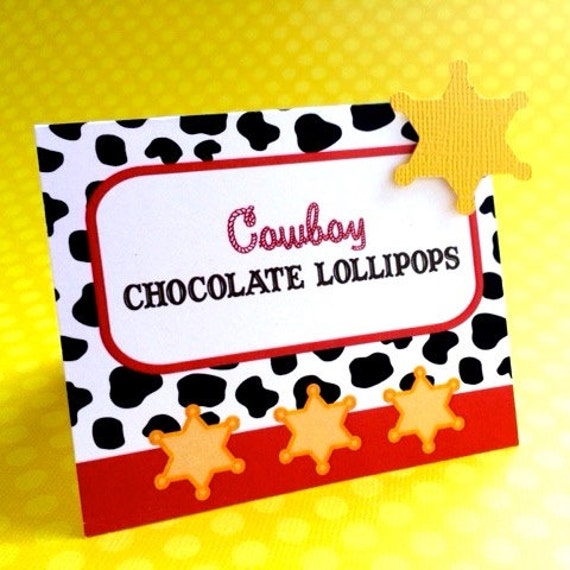 Customized Cowboy Party Food Tent Cards Il_570xn