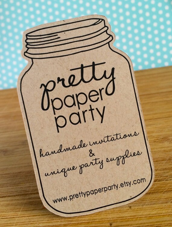 Custom Die Cut Mason Jar Business Cards - Small Quantities Il_570xn