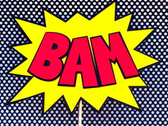 Retro Superhero Bam & Pow signs Il_570xn