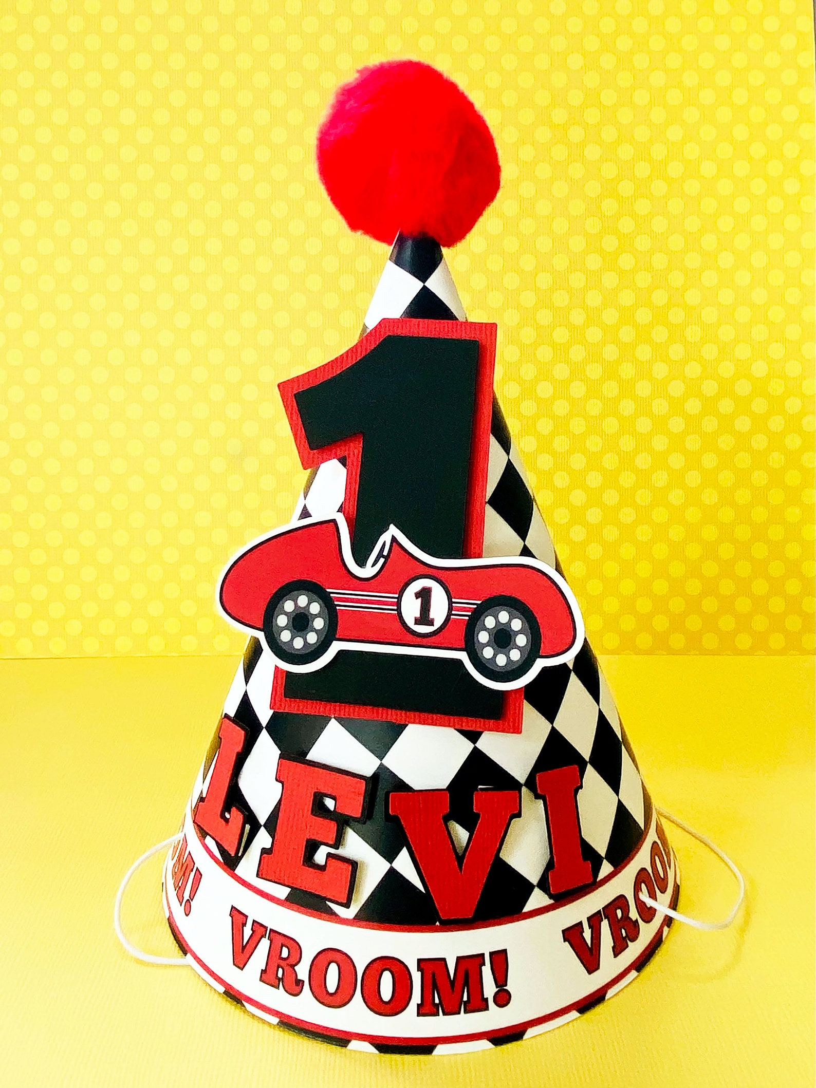 Race Car Party Hat Personalized for Birthday Child Etsy