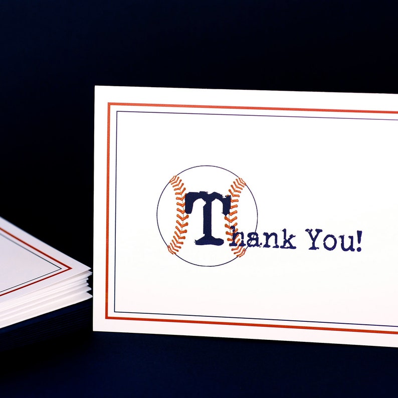 Baseball Themed Thank You Cards Etsy