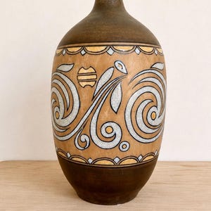 Large Vintage Formalities by Baum Bros Ceramic Vase Copper Swirl Collection Boho MCM 7.5lbs