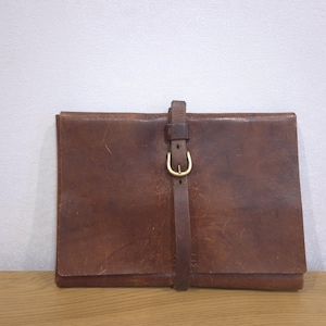 Porte-documents vintage en cuir John Jessel : Étui portefeuille Maître Sellier français
