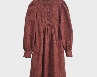 Laura Ashley Archive Collection Prairie Dress UK 8 Red Floral Cotton Cottagecore