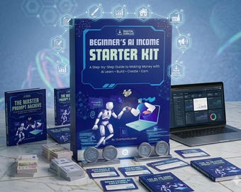 AI Income Starter Kit | Step-by-Step Guide to Making Money with AI | Learn, Build, Create, Earn Online, Digital Download, Beginner Friendly