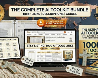 1000 AI Tools Bundle, Curated Links with Descriptions for Business, Productivity, Marketing, and Side Hustle Growth Digital Download