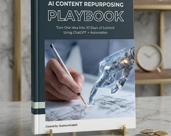 AI Playbook Repurpose Content with ChatGPT | Automate Your 30-Day Content Calendar | Digital Social Media Marketing Guide Resource
