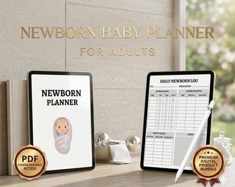 Newborn Baby Planner | Comprehensive Baby Tracker & Milestone Journal | Printable PDF Templates for New Parents and Nursery Organization