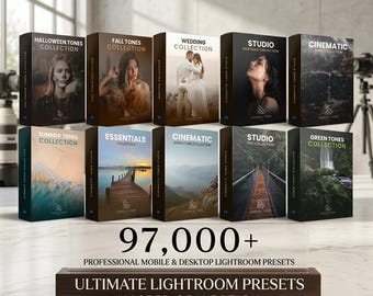Ultimate Lightroom Presets Mega Bundle for Desktop and Mobile, Professional Photo Editing Filters for Influencers and Wedding Photographers