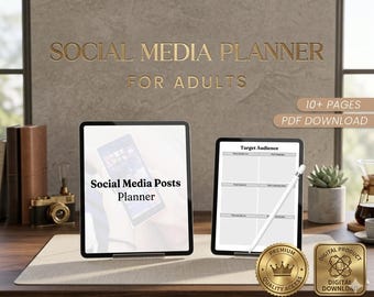 Social Media Planner PDF Templates for Content Strategy, Business Branding, Aesthetic Instagram Planner & Digital Marketing Post Organizer