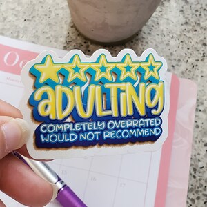 Adulting 1 Star Glossy Sticker