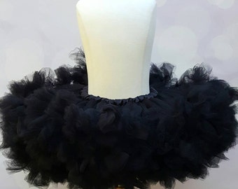 Black Toddler Tulle Tutu - Shimmer Sparkle, Birthday Costume