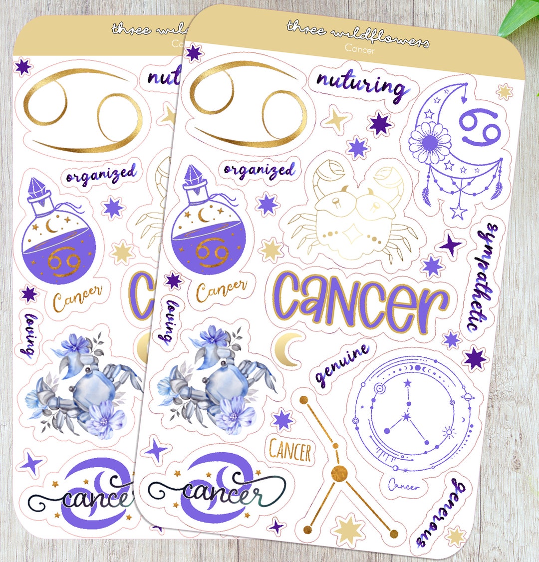 Cancer Zodiac Stickers | Astrology Sign Stickers - Etsy
