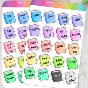 Bookish Stickers, Book Trope Stickers, Book Genre Stickers