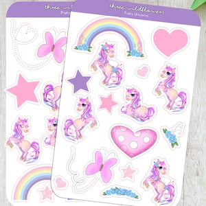 Unicorn Sticker Sheet - Unicorn Stickers